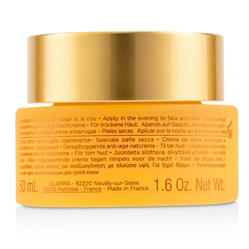 Clarins Extra-Firming Nuit Wrinkle Control, Regenerating Night Rich Cream - For Dry Skin 