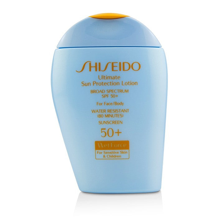 Shiseido Ultimate Sun Protection Lotion WetForce For Face & Body SPF 50+ - For Sensitive Skin & Children 100ml/3.3oz
