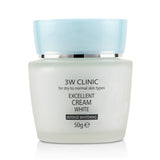 3W Clinic Excellent White Cream (Intensive Whitening) - For Dry to Normal Skin Types 