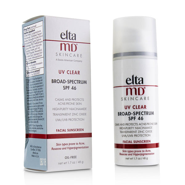 EltaMD UV Clear Facial Sunscreen SPF 46 - For Skin Types Prone To Acne, Rosacea & Hyperpigmentation (Box Slightly Damaged)  48g/1.7oz