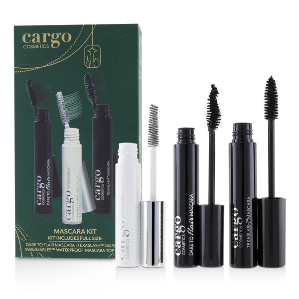 Cargo Mascara Kit: 1x Dare To Flair Mascara, 1x Texalash Mascara, 1x Swimmables Waterproof Mascara Topcoat 