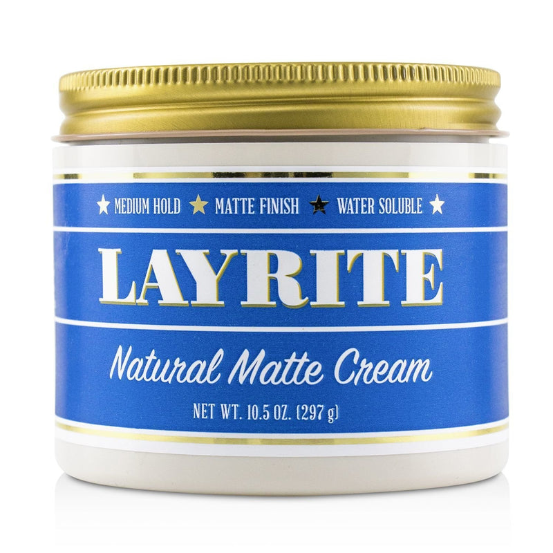 Layrite Natural Matte Cream (Medium Hold, Matte Finish, Water Soluble)  297g/10.5oz
