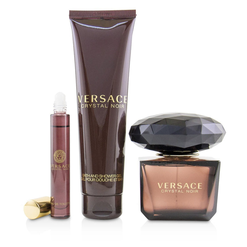 Versace Crystal Noir Coffret: Eau De Toilette Spray 90ml/3oz + Bath & Shower Gel 150ml/5oz + Eau De Toilette Roller Ball 10ml/0.3oz 