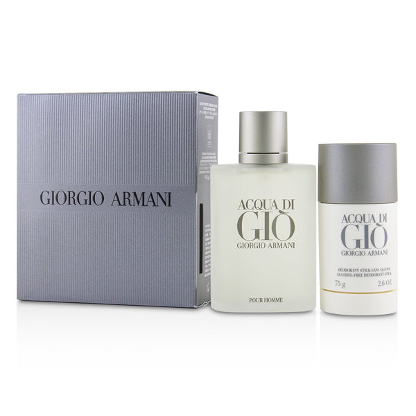 Giorgio Armani Acqua Di Gio Coffret: Eau De Toilette Spray 100ml/3.4oz + Alcohol-Free Deodorant Stick 75ml/2.6oz  2pcs