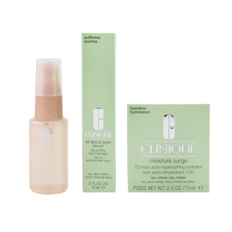 Clinique Moisture Surge Set: Moisture Surge 72-Hr 75ml+ All About Eyes Serum 15ml+ Moisture Surge Face Spray Thirsty Skin Relief 30ml 