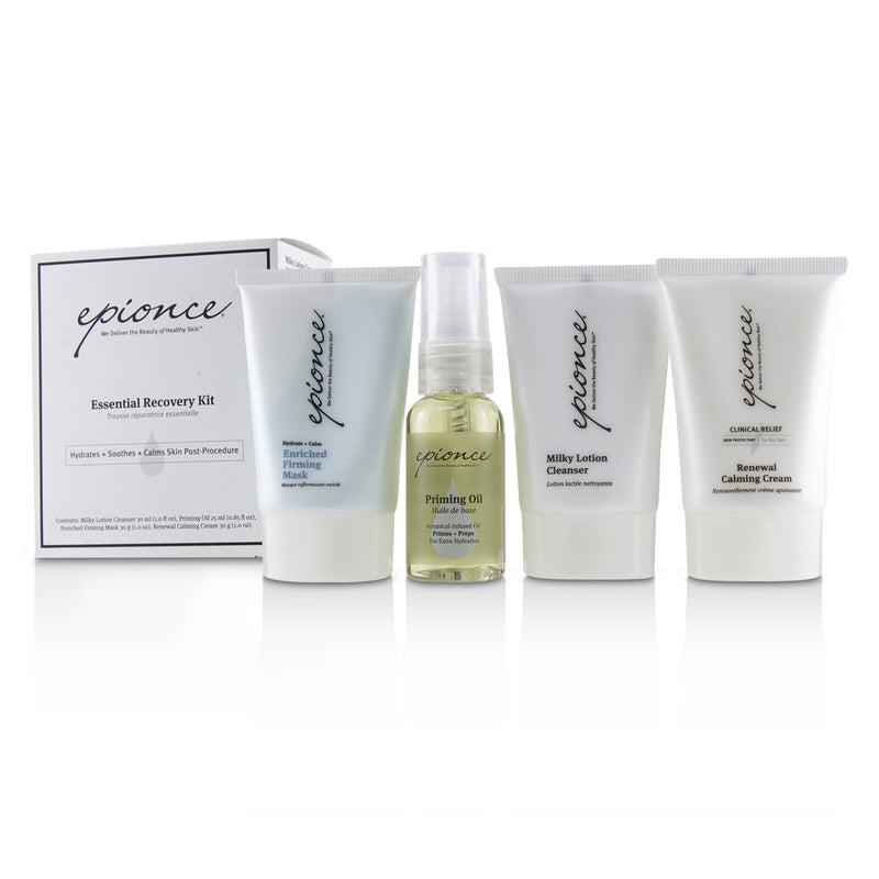 Epionce Essential Recovery Kit: Milky Lotion Cleanser 30ml+ Priming Oil 25ml+ Enriched Firming Mask 30g+ Renewal Calming Cream 30g 