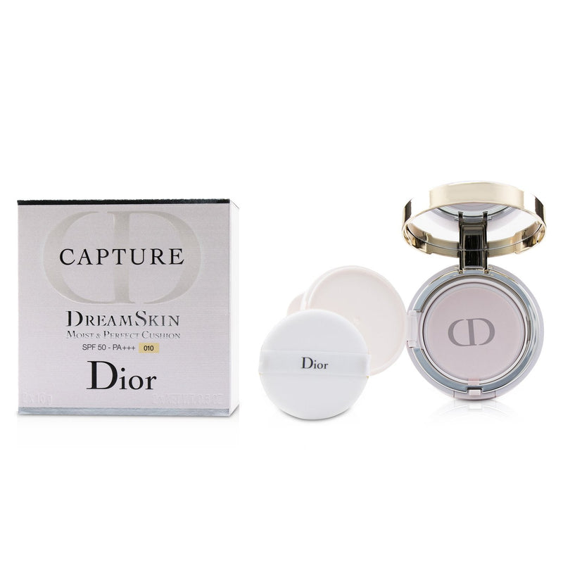 Christian Dior Capture Dreamskin Moist & Perfect Cushion SPF 50 With Extra Refill - # 010 (Ivory) 