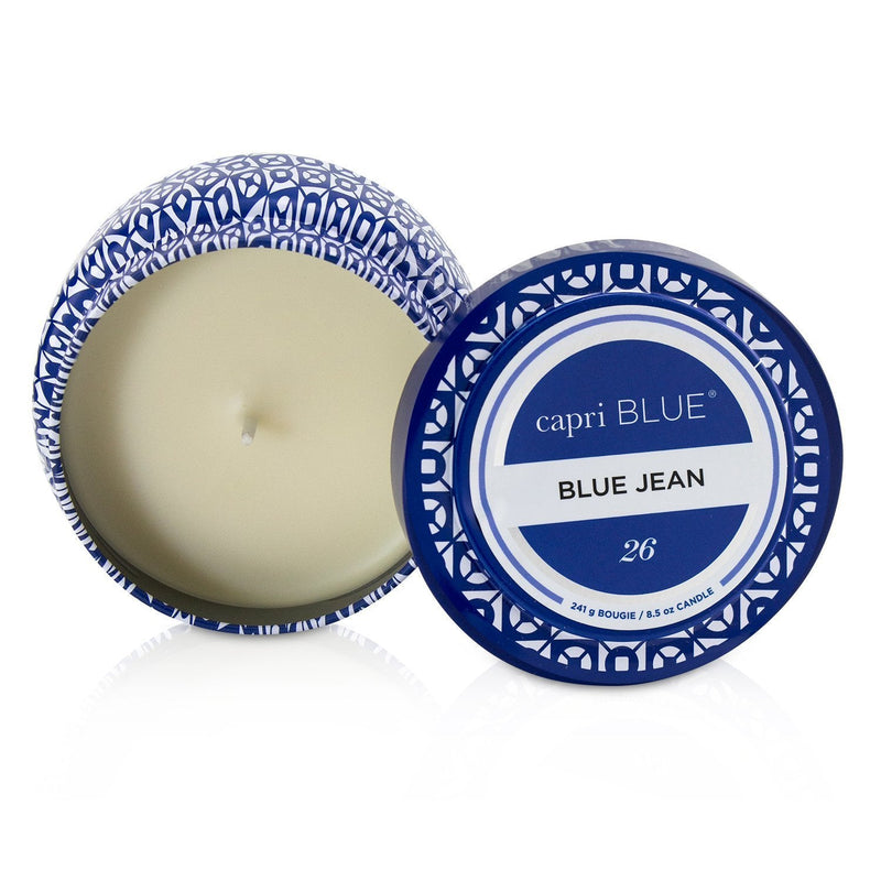 Capri Blue Printed Travel Tin Candle - Blue Jean 