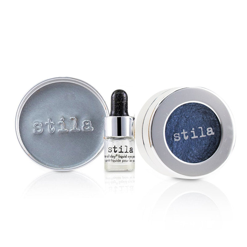 Stila Magnificent Metals Foil Finish Eye Shadow With Mini Stay All Day Liquid Eye Primer - Metallic Cobalt 