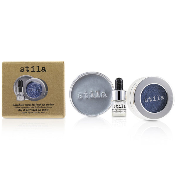 Stila Magnificent Metals Foil Finish Eye Shadow With Mini Stay All Day Liquid Eye Primer - Metallic Cobalt 