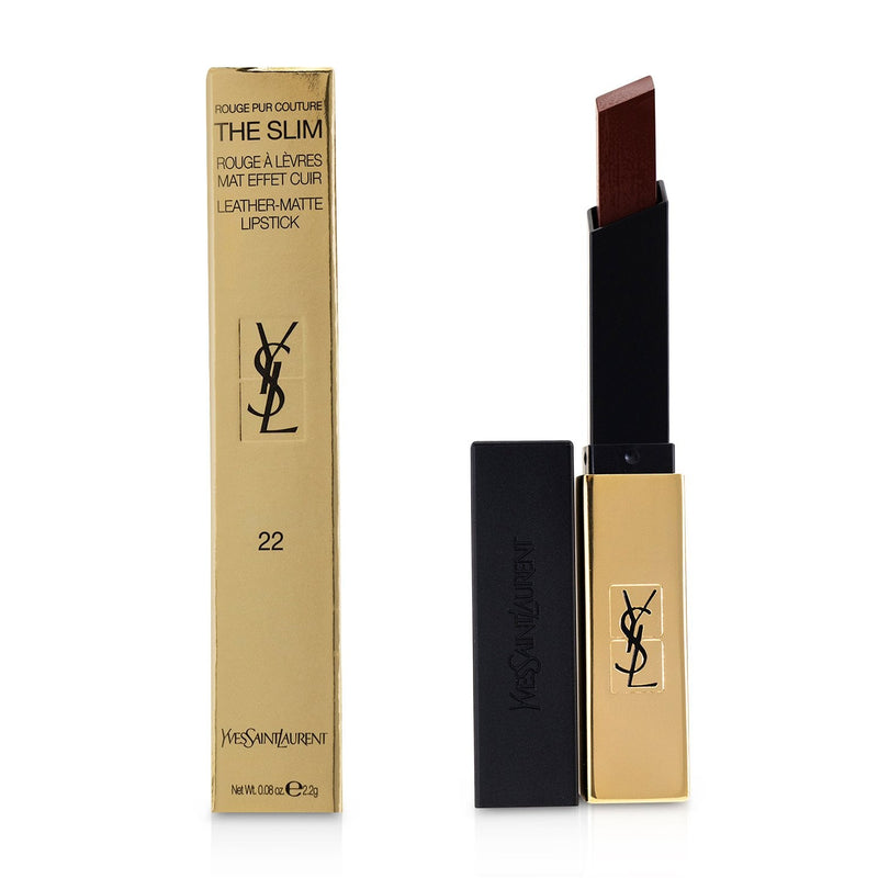 Yves Saint Laurent Rouge Pur Couture The Slim Leather Matte Lipstick - # 22 Ironic Burgundy  2.2g/0.08oz