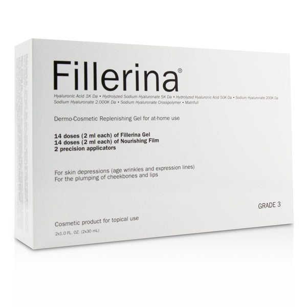 Fillerina Dermo-Cosmetic Replenishing Gel For At-Home Use - Grade 3  2x30ml+2pcs