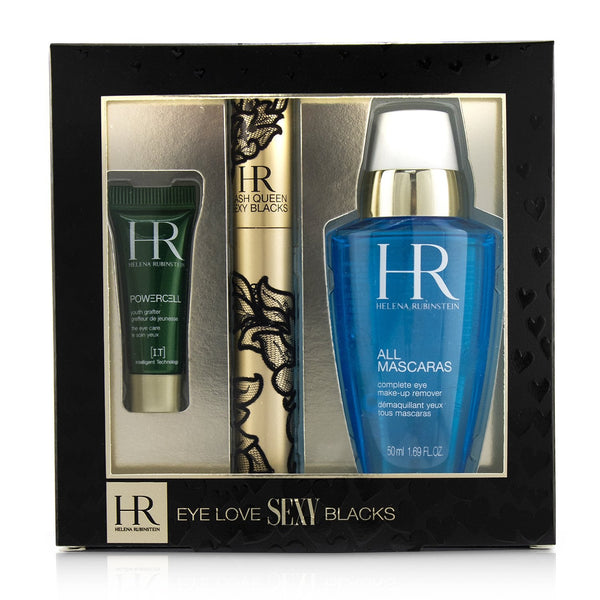 Helena Rubinstein Eye Love Sexy Blacks Mascara Set : Lash Queen Sexy Blacks Mascara 6.9ml/0.23oz + Powercell Eye Care 3ml/0.1oz + MakeUp Remover 50ml/1.69oz  3pcs