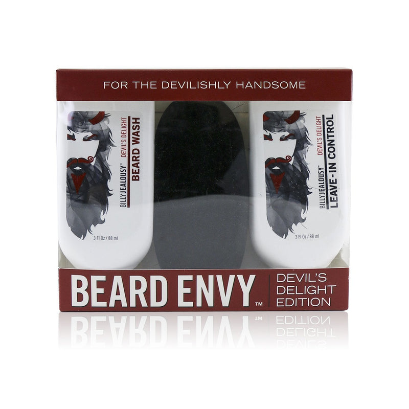 Billy Jealousy Devil's Delight Beard Envy Kit: 1x Beard Wash 88ml + 1x Leave-In Control 88ml + 1x Beard Brush 