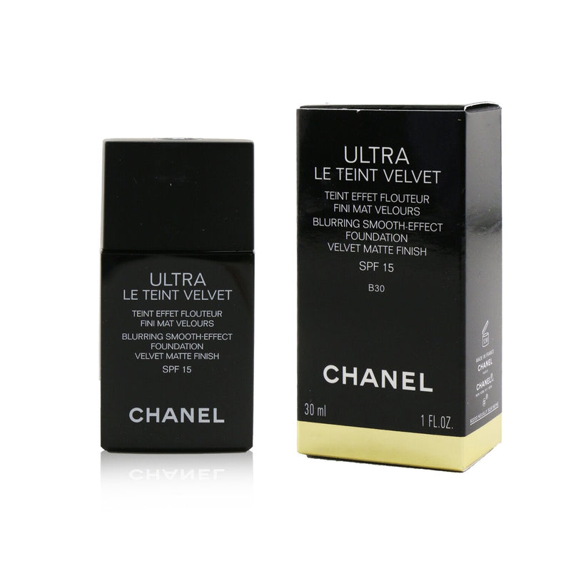 Chanel Ultra Le Teint Velvet Blurring Smooth Effect Foundation, SPF 15,  B30, 1 fl oz/30 ml Ingredients and Reviews