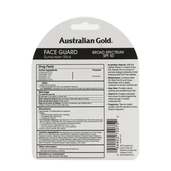 Australian Gold Face Guard Sunscreen Stick SPF 50 