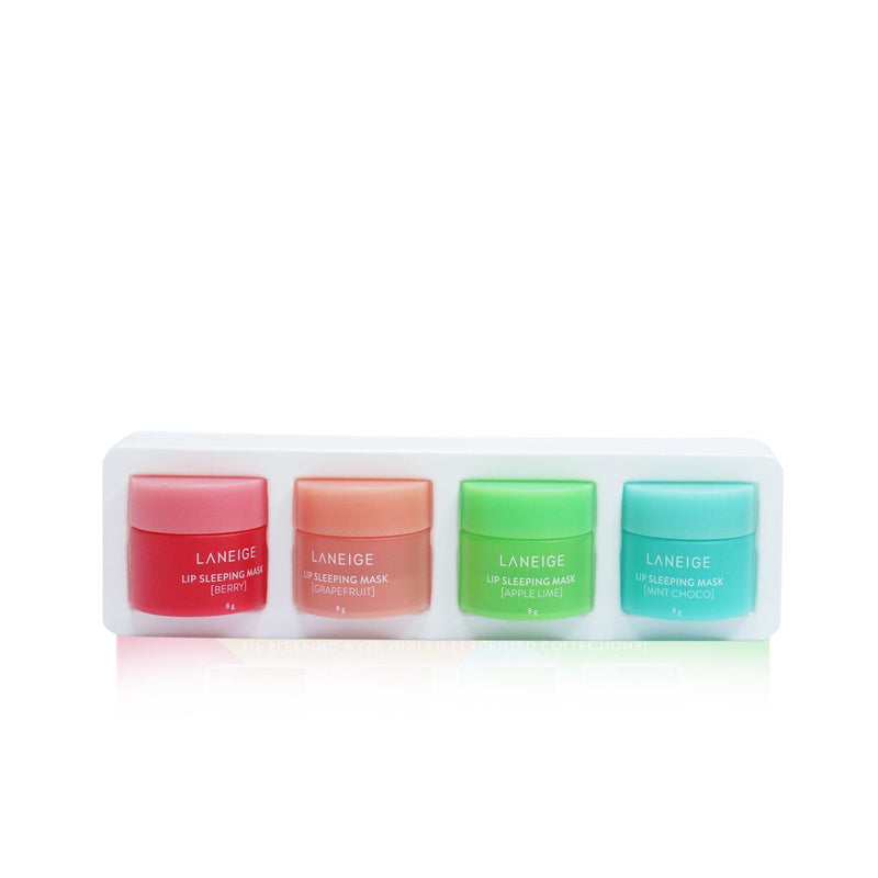 Laneige Lip Sleeping Mask Mini Kit (4 Scented Collections): Berry, Grapefruit, Apple Lime, Mint Choco  4pcs