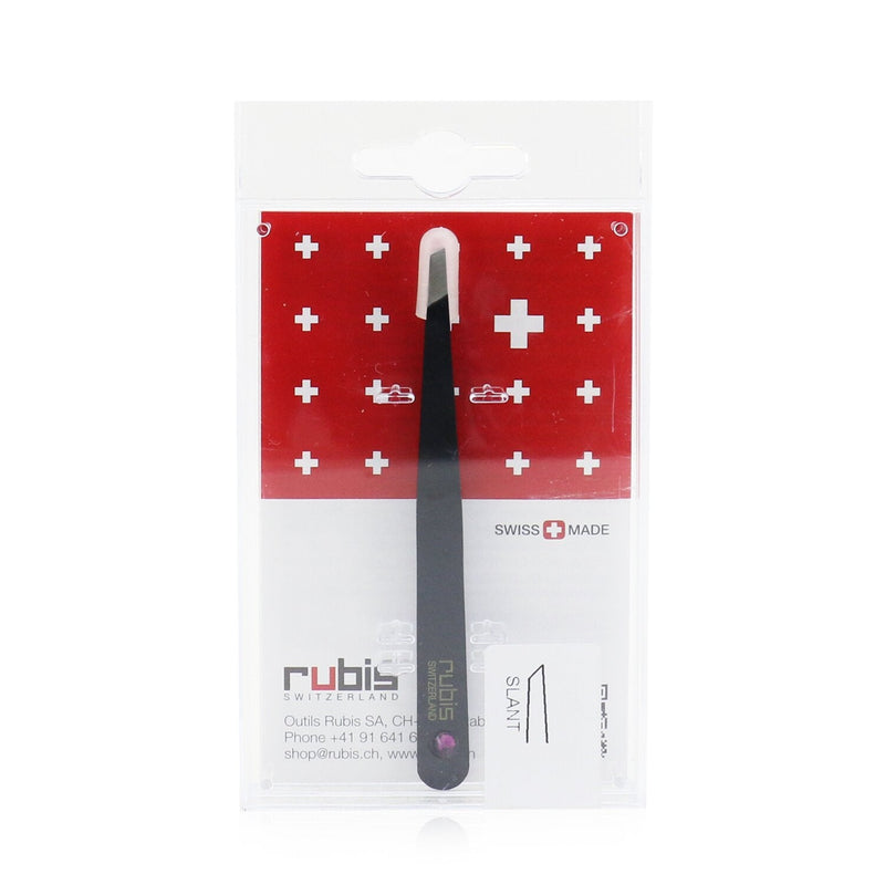 Rubis Tweezers Classic Swarovski - # Black With Amethyst Swarovski Gem