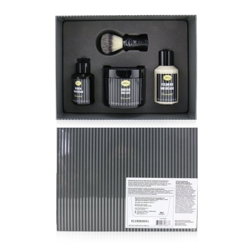 The Art Of Shaving 4 Elements Shaving Full Size Kit -Unscented: Pre-Shave Oil 60ml + Shaving Cream 150ml + After-Shave Balm 100ml + Genuine Badger Brush  4pcs