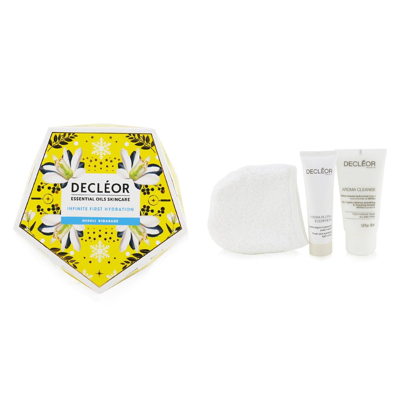 Decleor Infinite First Hydration Neroli Bigarade Gift Set: Aroma Cleanse Cleansing Mousse+ Hydra Floral Light Cream+ Cleansing Glove  3pcs