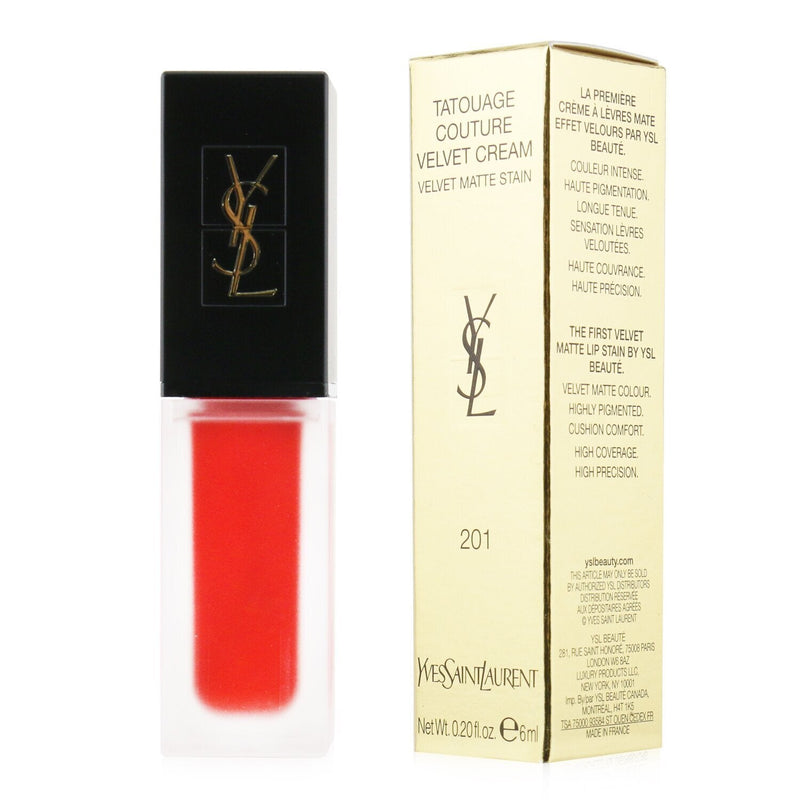 Yves Saint Laurent Tatouage Couture Velvet Cream Velvet Matte Stain - # 201 Rouge Tatouage  6ml/0.2oz