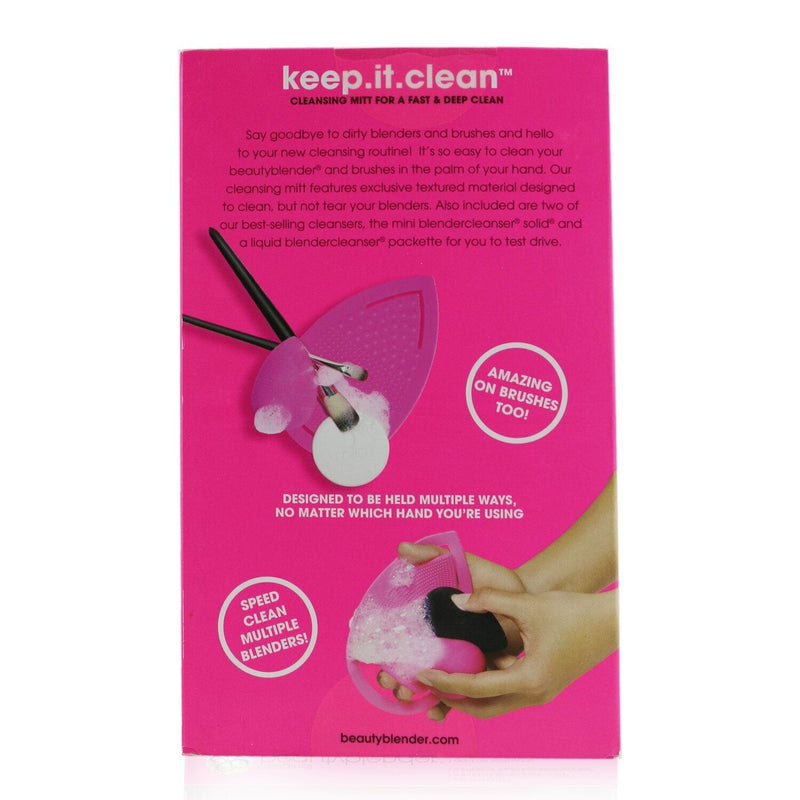 BeautyBlender Keep It Clean (1x Cleansing Mitt, 1x Mini Blendcleanser Solid)  2pcs