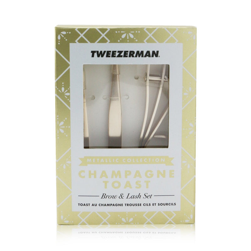 Tweezerman Champagne Toast Brow & Lash Set (Metallic Collection) 