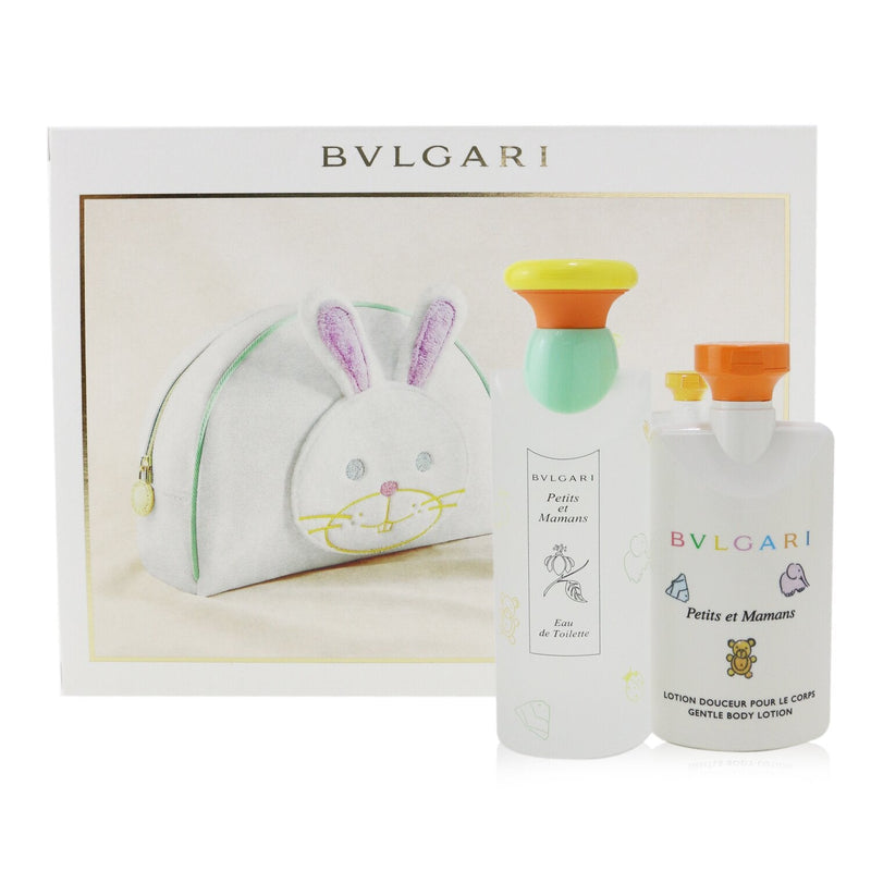 Bvlgari Petits Et Mamans Coffret: Eau De Toilette Spray 100ml/3.4oz + Gentle Body Lotion 75ml/2.5oz + Toiletry Pouch  2pcs+1Pouch