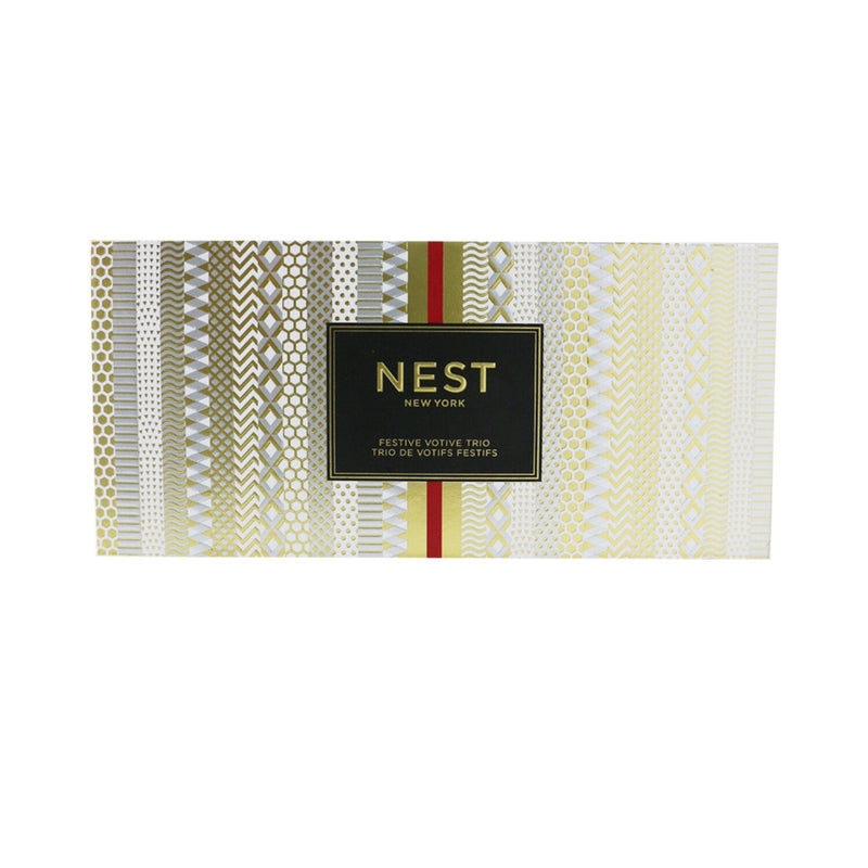 Nest Festive Votive Trio Candles Coffret: Holiday, Birchwood Pine, Blue Cypress & Snow 