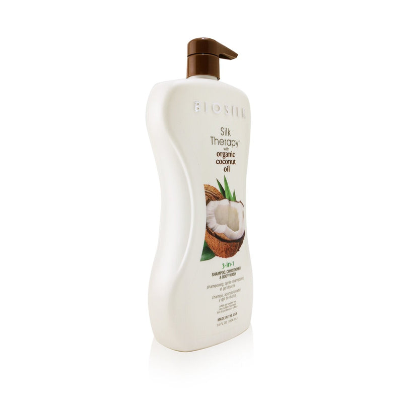 BioSilk Silk Therapy with Coconut Oil 3-In-1 Shampoo, Conditioner & Body Wash 