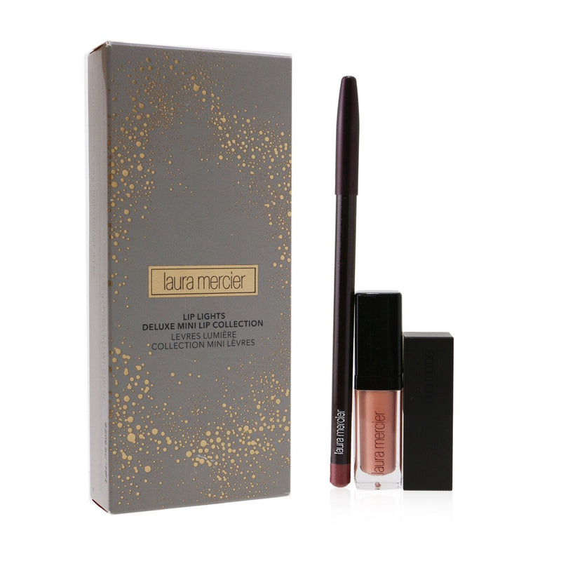 Laura Mercier Lip Lights Deluxe Mini Lip Collection (1x Lip Glace + 1x Lip Color + 1x Lip Pencil)  3pcs
