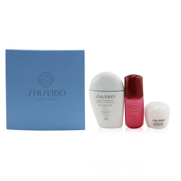 Shiseido Ultimate Daily Sun Set: SPF 42 Sunscreen +Moisturizing Cream 10ml + Ultimune Power Infusing Concentrate 10ml 3pcs 30ml