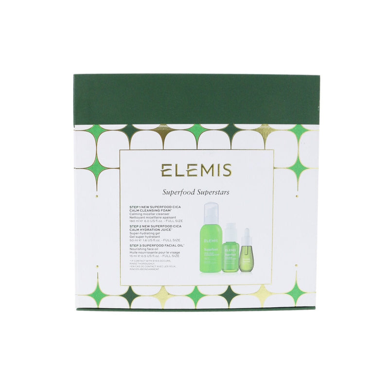 Elemis Superfood Superstars Set: CICA Calm Cleansing Foam 180ml+ CICA Calm Hydration Juice 50ml+ Facial Oil 15m 