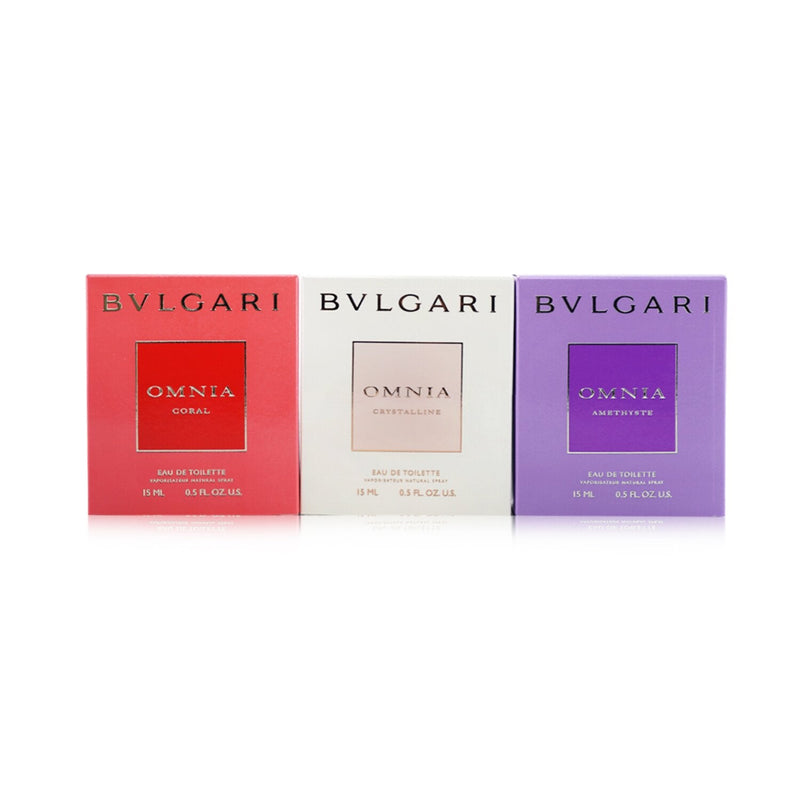 Bvlgari The Omnia Jewel Charms Collection: Amethyste Eau De Toilette + Coral Eau De Toilette + Crystalline Eau De Toilette  3x15ml/0.5oz