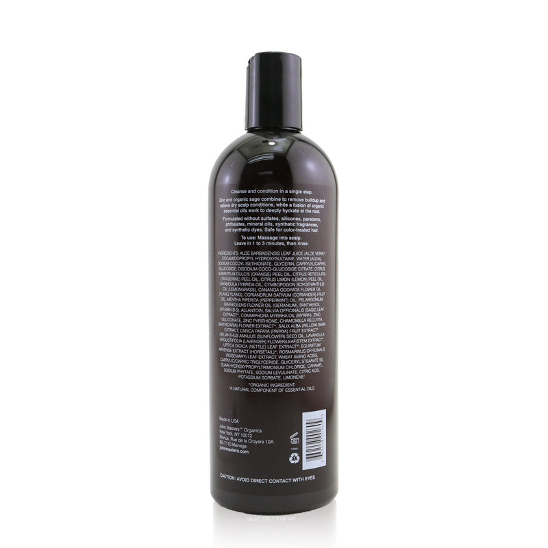 John Masters Organics 2-in-1 Shampoo & Conditioner For Dry Scalp with Zinc & Sage  473ml/16oz