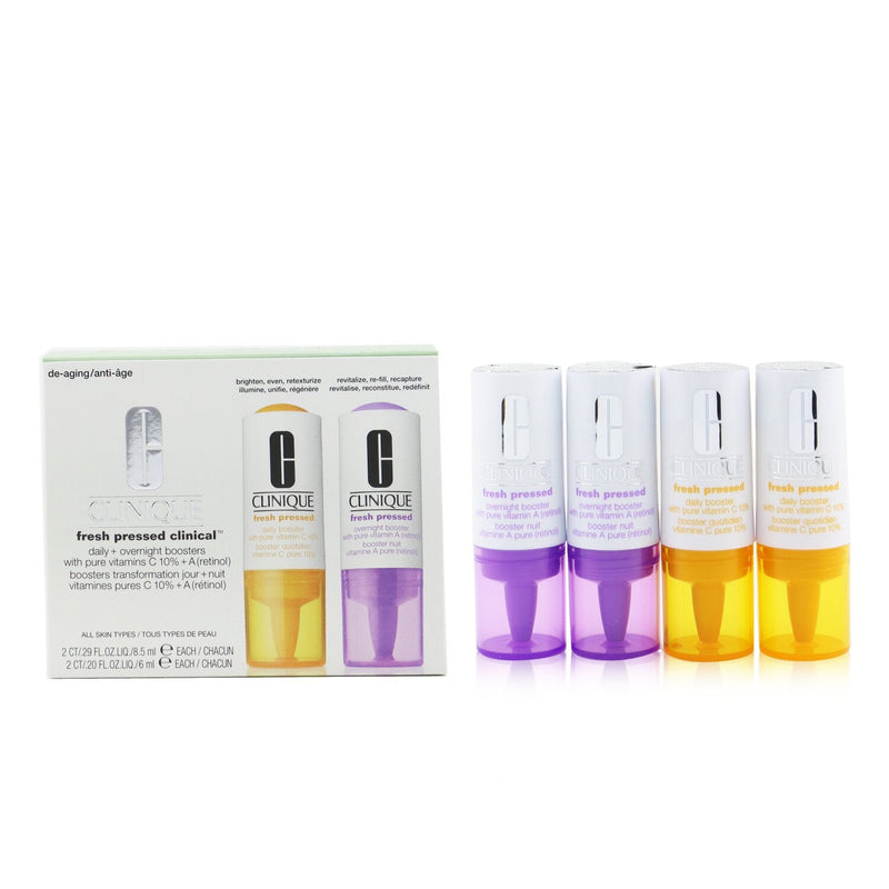 Clinique Fresh Pressed Clinical Daily+Overnight Boosters (2x Daily Booster 8.5ml/0.29oz+ 2x Overight Booster 6ml/0.2oz) 