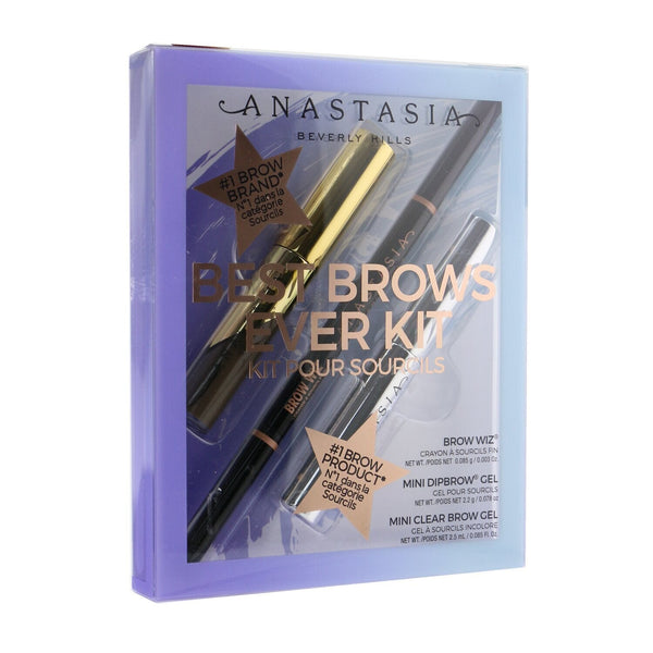 Anastasia Beverly Hills Best Brows Ever Kit (Brow Wiz + Mini Dipbrow Gel + Mini Clear Brow Gel) - # Medium Brown  3pcs
