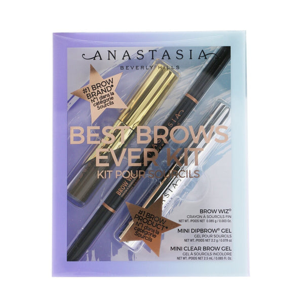 Anastasia Beverly Hills Best Brows Ever Kit (Brow Wiz + Mini Dipbrow Gel + Mini Clear Brow Gel) - # Medium Brown  3pcs