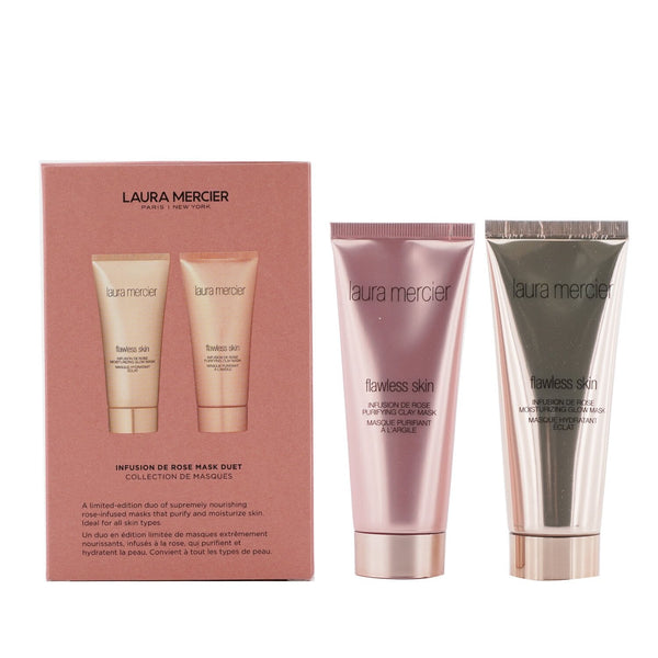 Laura Mercier Infusion De Rose Mask Duet Set: 1x Flawless Skin Infusion De Rose Moisturizing Glow Mask - 75g/2.5oz + 1x Flawless Skin Infusion De Rose Purifying Clay Mask - 75g/2.5oz 