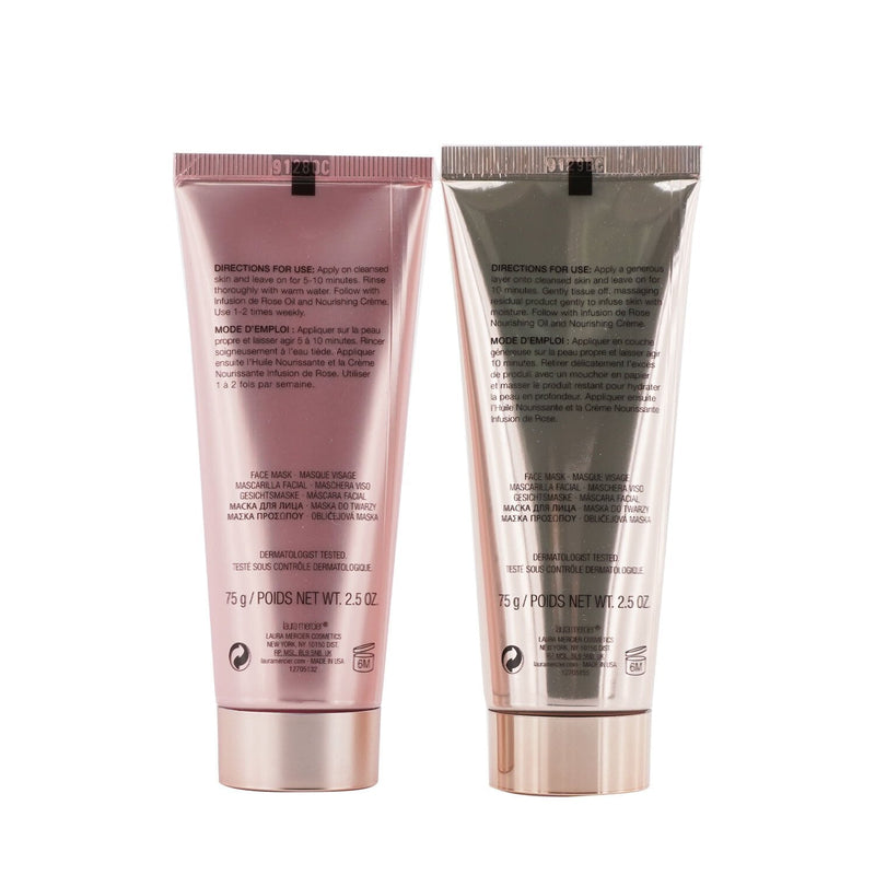 Laura Mercier Infusion De Rose Mask Duet Set: 1x Flawless Skin Infusion De Rose Moisturizing Glow Mask - 75g/2.5oz + 1x Flawless Skin Infusion De Rose Purifying Clay Mask - 75g/2.5oz 