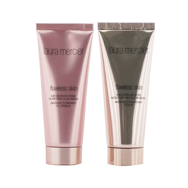 Laura Mercier Infusion De Rose Mask Duet Set: 1x Flawless Skin Infusion De Rose Moisturizing Glow Mask - 75g/2.5oz + 1x Flawless Skin Infusion De Rose Purifying Clay Mask - 75g/2.5oz 