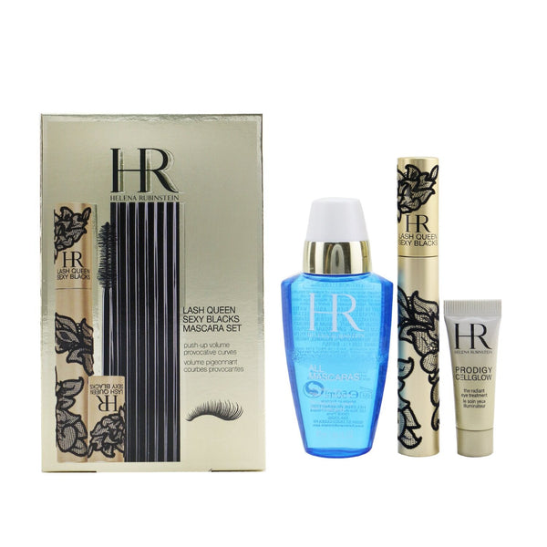 Helena Rubinstein Lash Queen Sexy Blacks Mascara Set: Mascara 6.9ml + Prodigy Cellglow Eye Treatment 3ml + Eye MakeUp Remover 50ml  3pcs