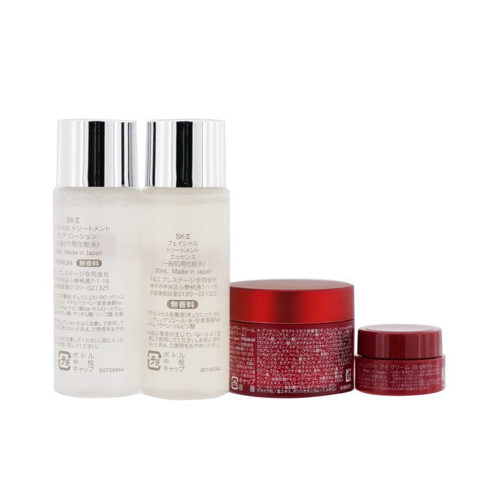 SK II Pitera Experience Kit 2: Clear Lotion + Facial Treatment Essence + Skinpower Cream 15g + Skinpower Eye Cream 2.5g 4pcs 30ml