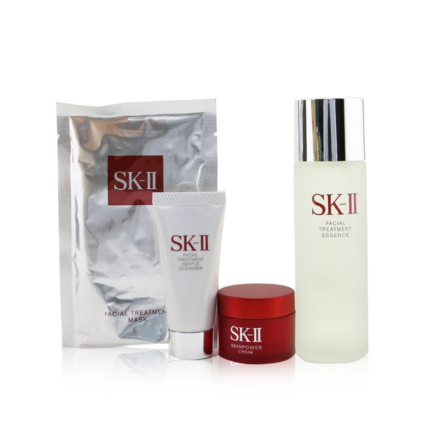 SK II Bestseller Trial kit 4-Pieces Kit: Facial Treatment Essence 75ml + Cleanser 20g + Mask 1pc + Skinpower Cream 15g 