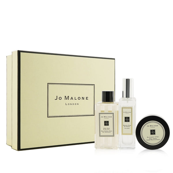 Jo Malone Fragrance Layering Collection: English Pear & Freesia Cologne Spray 30ml + Blackberry & Bay Body Cream 50ml + Wood Sage & Sea Salt Body Wash 100ml 