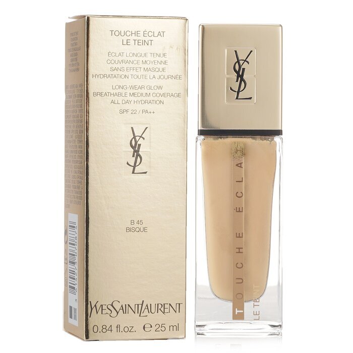 Yves Saint Laurent Touche Eclat Le Teint Long Wear Glow Foundation SPF22 - # B45 Bisque 25ml/0.84oz