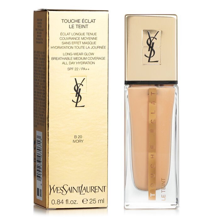 Yves Saint Laurent Touche Eclat Le Teint Long Wear Glow Foundation SPF22 - # B20 Ivory 25ml/0.84oz