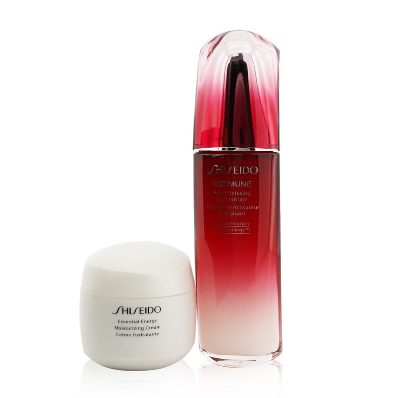 Shiseido Defend & Regenerate Power Moisturizing Set: Ultimune Power Infusing Concentrate N 100ml + Essential Energy Moisturizing Cream 50 ml 