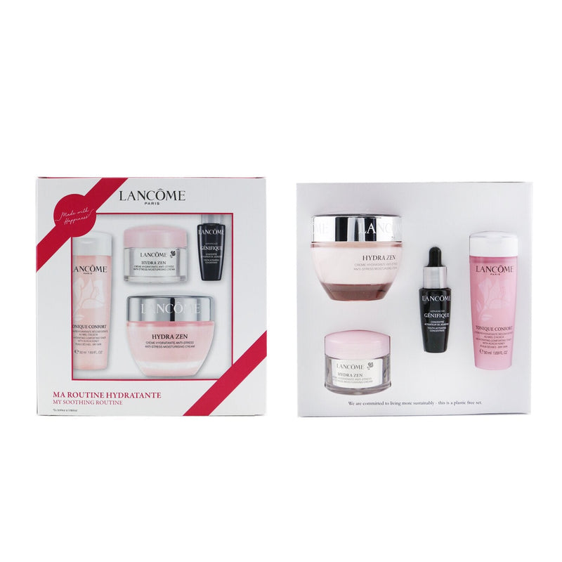 Lancome My Soothing Routine Set: Confort Tonique 50ml + Hydra Zen Anti-Stress Moisturizing Cream 15ml + Hydra Zen Anti-Stress Moisturizing Cream 50ml + Genifique Advanced Youth Activating Concentrate 10ml  4pcs