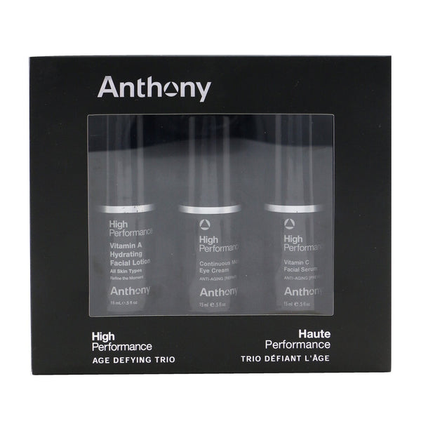 Anthony High Performance Age Defying Trio Set: Vitamin C Facial Serum 15ml +Vitamin A Facial Lotion 15ml + Eye Cream 15ml  3x15ml/0.5oz